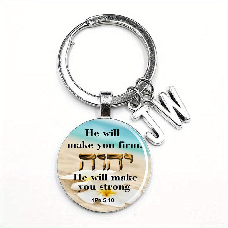 JW Alphabet He Will JWORG Time Gemstone Keychain JW Keyring Jesus Keychain