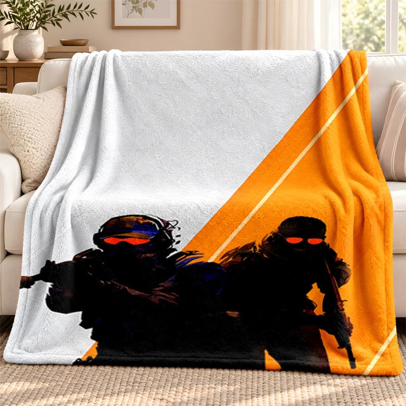 CS go blanket Flannel Blanket Soft Cozy Plush Throw for Sofa Bed Lightweight Home Decoration Outdoor camping