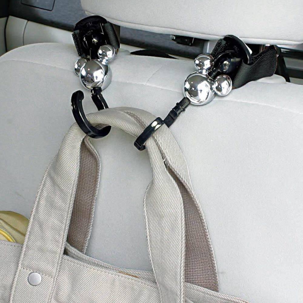 Napolex Stroller Set of Disney Mickey Easy Installation with Car Headrest Buggy Stroller Baby Car Convenient Hooks, 2, Silhouette, Velcro, 360-Degree