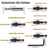 2026 New 12Pc HSS Adjustable Countersunk Drill Bits for Woodworking, Sizes 4, 6, 8, 10, 12, WithMagnetic Extension Drill Bit