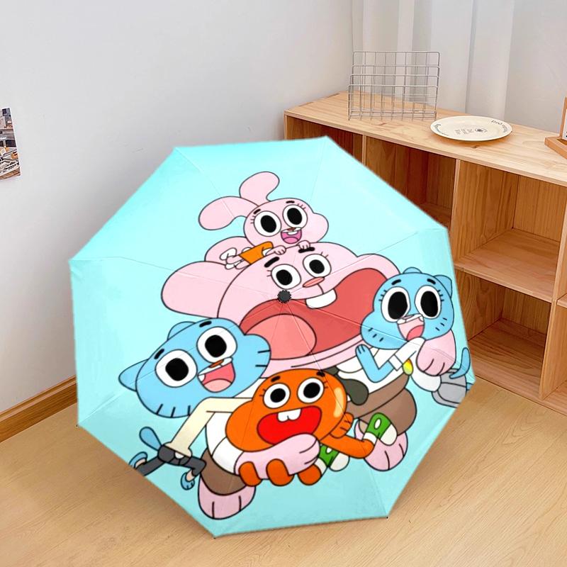 Gumball's World Adventure Automatic Umbrella - Suitable Travel Outdoor Portable Umbrella Birthday Gift Daily Essentials
