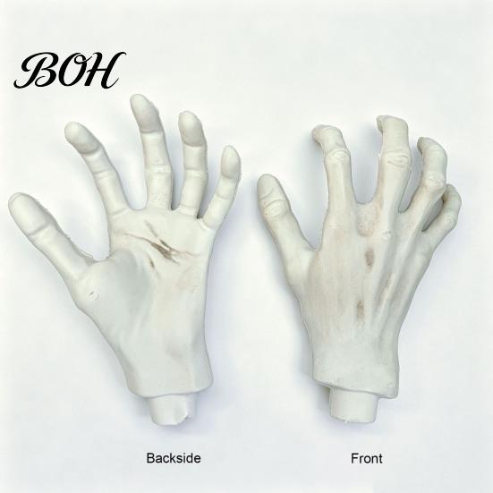 Durable Plastic Skeleton Hands 1 Pair Halloween Hands, Realistic Zombie Life Flexible Placement Ghost Size Severed Fake for Terror Scary Props,