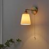 Vintage Ceramic LED Wall Lamp Copper Pull Chain Switch E27 Retro Mirror Sconce Bedroom Bedside Dining Room Art Decor Wall Lights