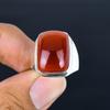 Handgefertigter 925er Sterling Silber Ring mit Karneol Edelstein Klassischer Kissen Schliff Karneol Siegelring für Damen und Herren