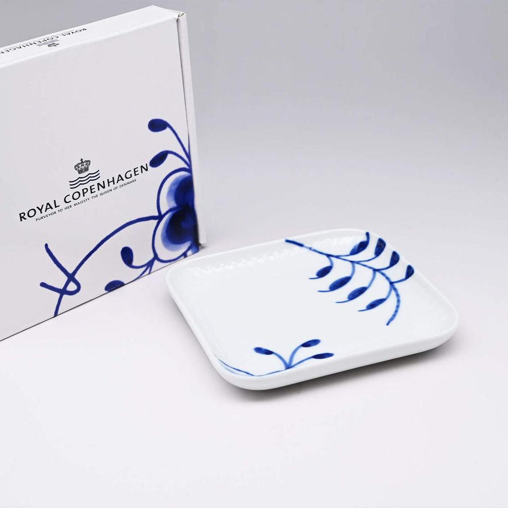 Royal Copenhagen Blue Fluted Mega Plate, Small Square Dish, 10cm, 2381709, 1027457 [Parallel Import]
