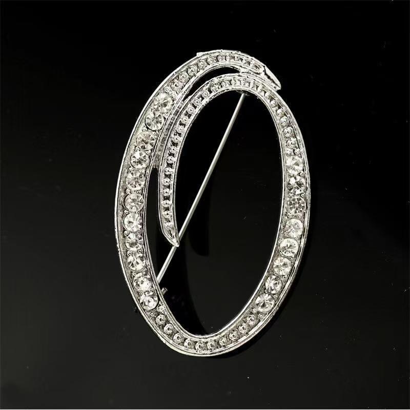 Minimalist Rhinestone Alphabet Brooch: Elegant Geometric Pin for Sweaters or Coats
