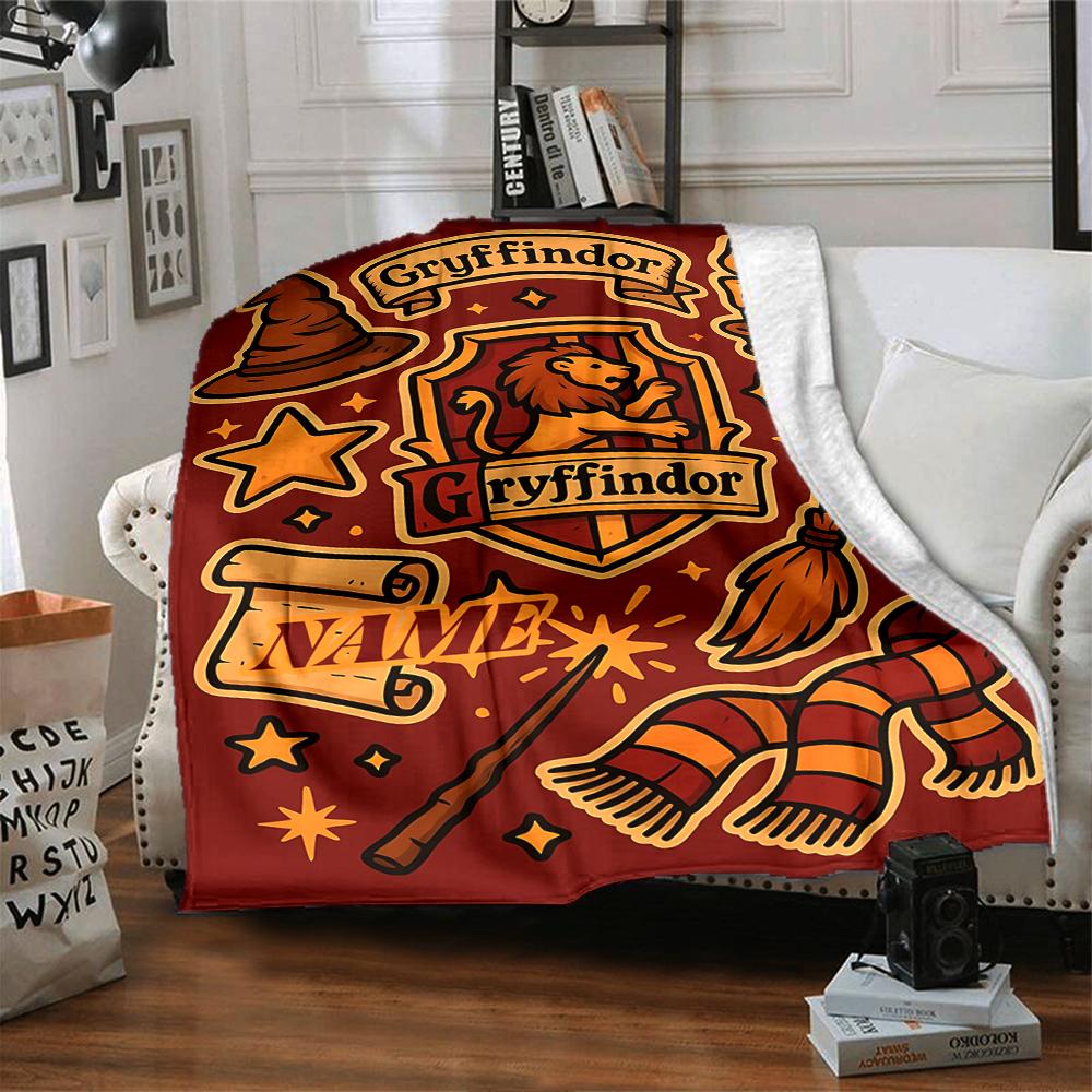 Custom Name Slytherin Pride Honor Blanket for Couch & Bed, Plush Cozy Fuzzy Blanket Super Soft & Warm Blankets for Fall and Winter. 090866