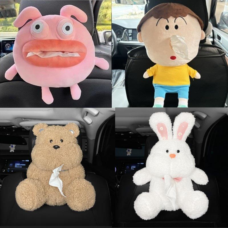 Cartoon Capybara Car Tissue Box - Seat Back Hanging Style Interior Decoration