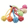2pcs/1pc Colorful Braided Rope Ball Dog Toys Interactive Tug of War Chew & Dental Care for Small to Medium Breeds Dog Chew Toys