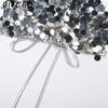 BITCED Summer Women's Fashion Sexy Halterneck Backless Sequinned Crop Top