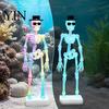 Fish Tank Skeleton Decor Dancing Aquarium Bubbler, Glow-in-The-Dark with Air Driven Moving Saltwater Motion Action, Decorative Bubbler for Freshwater