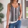 Spring and Summer European and American V-neck Button Hollow Knitted Suspender Top Women