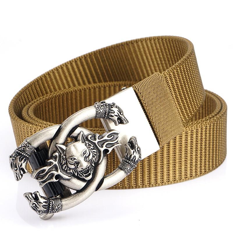 3.5 Thickened Tank Pattern Nylon Canvas Belt Sports Outdoor Automatic Buckle Youth 120cm