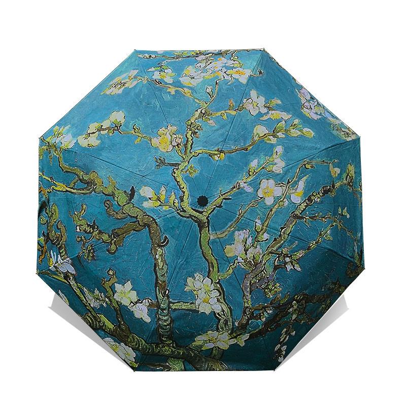 Parasol składany kobieta obraz Van Gogha sztuka chińska Sakura parasole deszcz kobiety wiatroodporny parasol słoneczny anty-uv