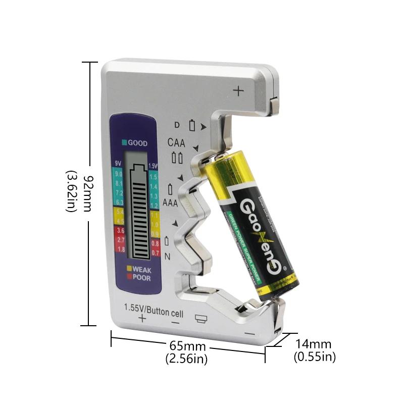 Batteries Tester Digital Capacity Universal Button for N /AAA/CAA/D/1.5V Cell Batteries Tester Checker Battery Voltage Measuring