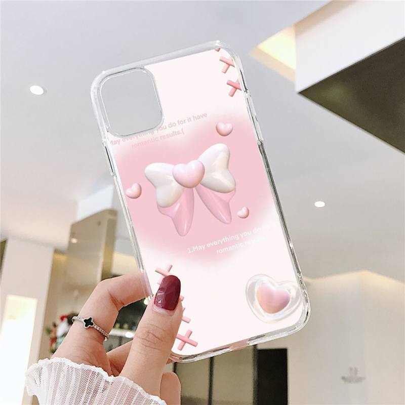 Uroczy Prosty Pokrowiec na Telefon dla iPhone 11 12 13 Pro Max 6s 7 8 Plus X Xr Xs Max Se2020 13mini Przezroczysty Pokrowiec