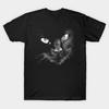 Men Black Print T-shirt Black Cats Rule - Hello Darkness No-Cut Transfer Paper Print Cotton Tshirt