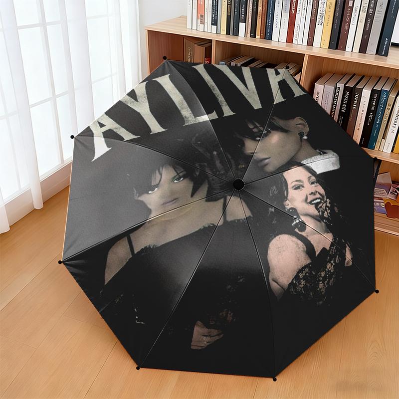 1pc Musician Ayliva Umbrella Portable Folding Umbrella Iron Frame Hole Bone Structure Outdoor Home Umbrella