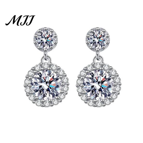 Stud Earrings 1 Pair White Cubic Zirconia Stones Ear Studs High Transparency Women Temperament Versatile Jewelry Gift Intellectual платиновый