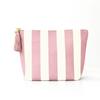 Portable Design Corduroy Material Makeup Bag Large Capacity Stripe Pattern Toiletry Bag Storage Bag Travel Use
