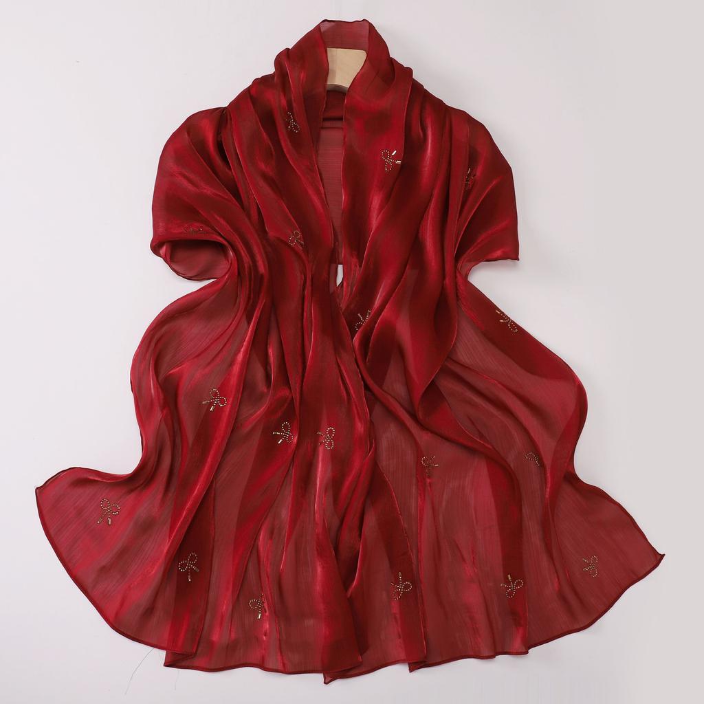 Shimmer Silk Hijab Scarf For Women Crinkle Hijabs  Diamond Luxury Medine Silk Veil Muslim Women Shiny Shawl Turban Bandana