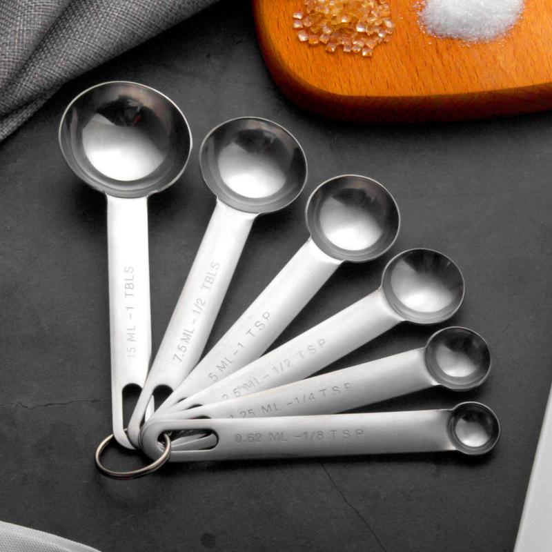 

Stainless Steel Measuring Spoon 6Pc/Set Coffee Powder Spice Measure Scoop Multipurpose Food-grade Tablespoon Measuring Spoon