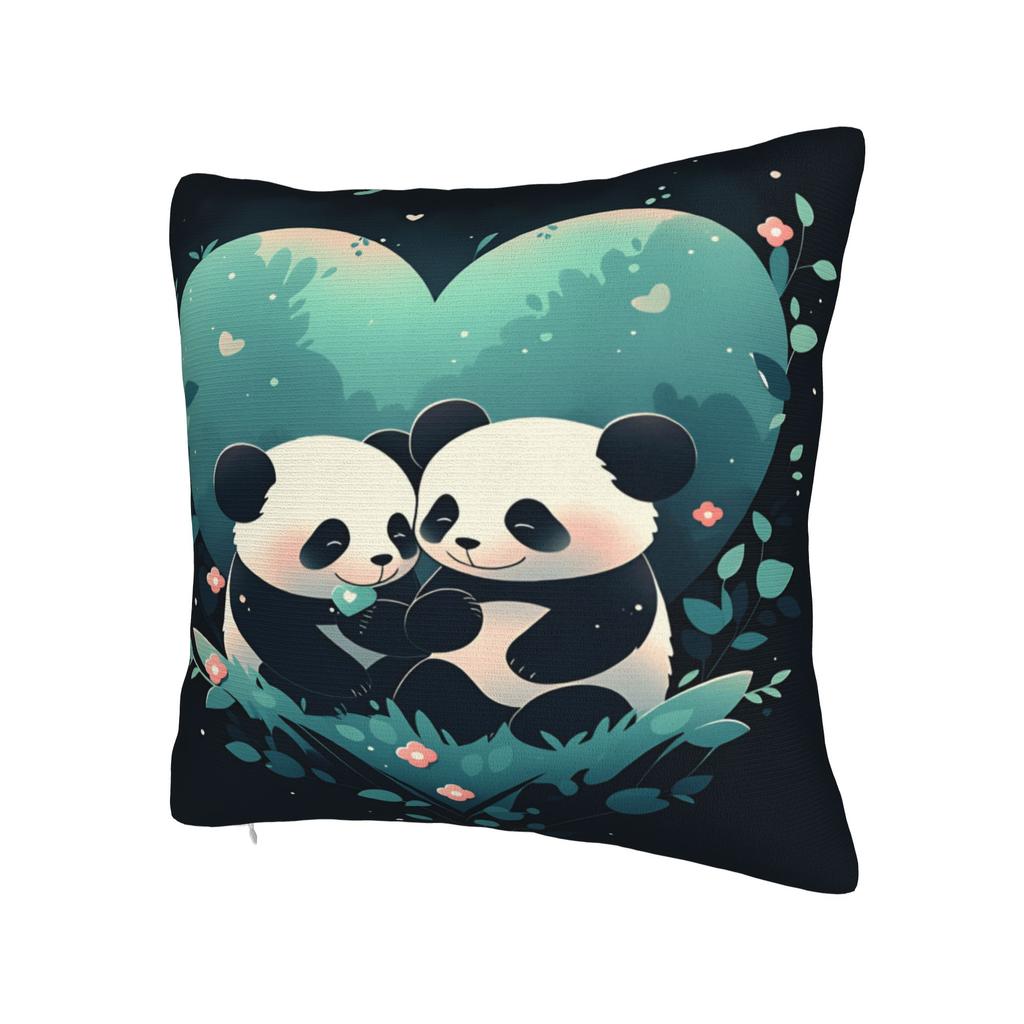 Cute Panda Pillow Case Square Pillow Cover For Living Room Bed Chair Funny Cushion Cover