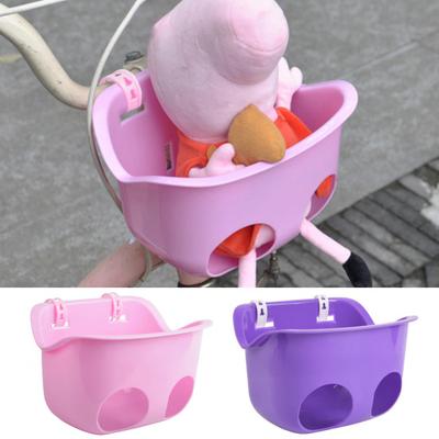 Panier de rangement pour siège de poupée pour vélo pour enfants avec sangle réglable pour tout-petits garçons filles 12/14/16 pouces panier avant de rangement pour porte-poupées accessoires de vélo