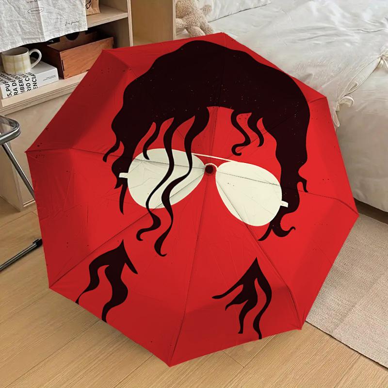 

1pc Michael Joseph Jackson Automatic Folding Umbrella, Portable Collapsible Design, Casual Outdoor Accessory, 032