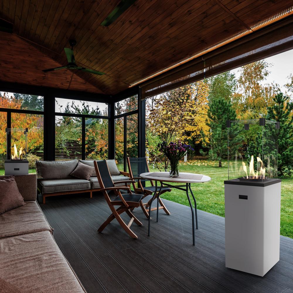 Patio Gas Heater Patio Slim Steel White Manual 8,2 kW