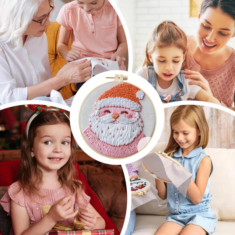 Winter Embroidery Kit Stitching Pattern Hand Embroidery Ornament Decorative Embroidery Practice Kit Needlepoint Hoop For Bedroom