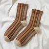 5 Pair Retro Harajuku Socks Korean Style Mid-calf Socks Fashion Striped Socks  for Women