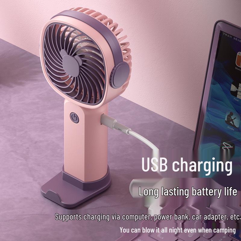Rechargeable USB Mini Desk Fan - Portable, Strong Wind, Handheld Electric Fan