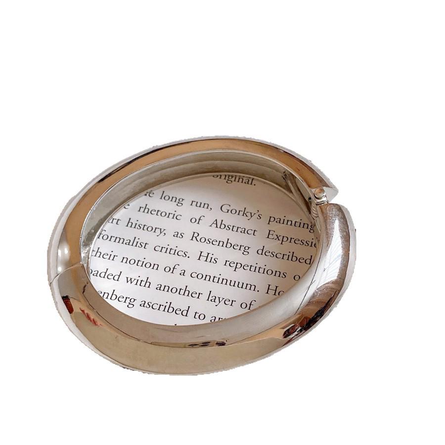 Polished Metal Round Bangle: Versatile Fashion Bracelet with European & American Cool Style, High-End Hand Jewelry