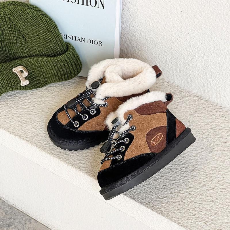 

Детская обувь зимняя новая детская цветная теплые зимние ботинки для мальчиков и девочек повседневные хлопковые ботинки 22 Insole(14CM) коричневый