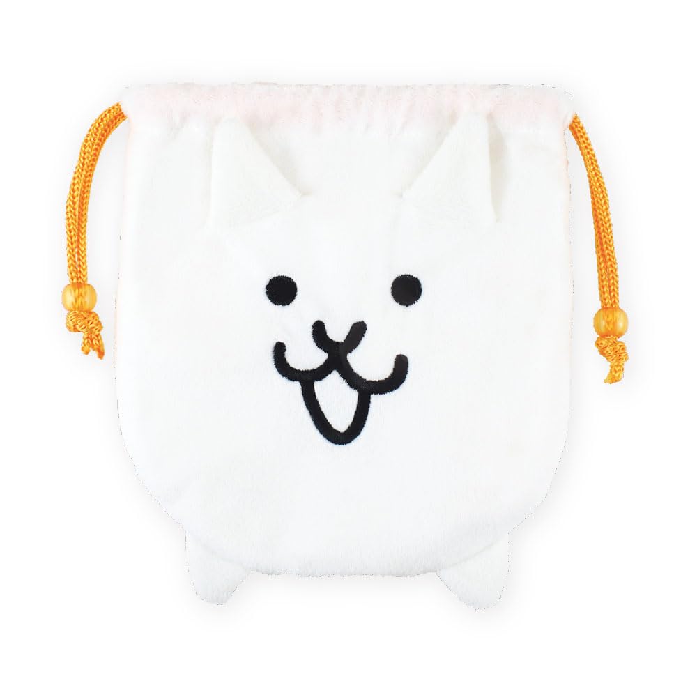 Tees Factory "The Battle Cats" Plush Drawstring Bag, Cat, Approx. H170 X W155mm (excluding Paws), ND-5530465NK