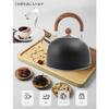 2.5L Whistling Kettle, Induction Compatible, Wide Mouth, Stainless Steel, Wood Grain Handle, Large Capacity