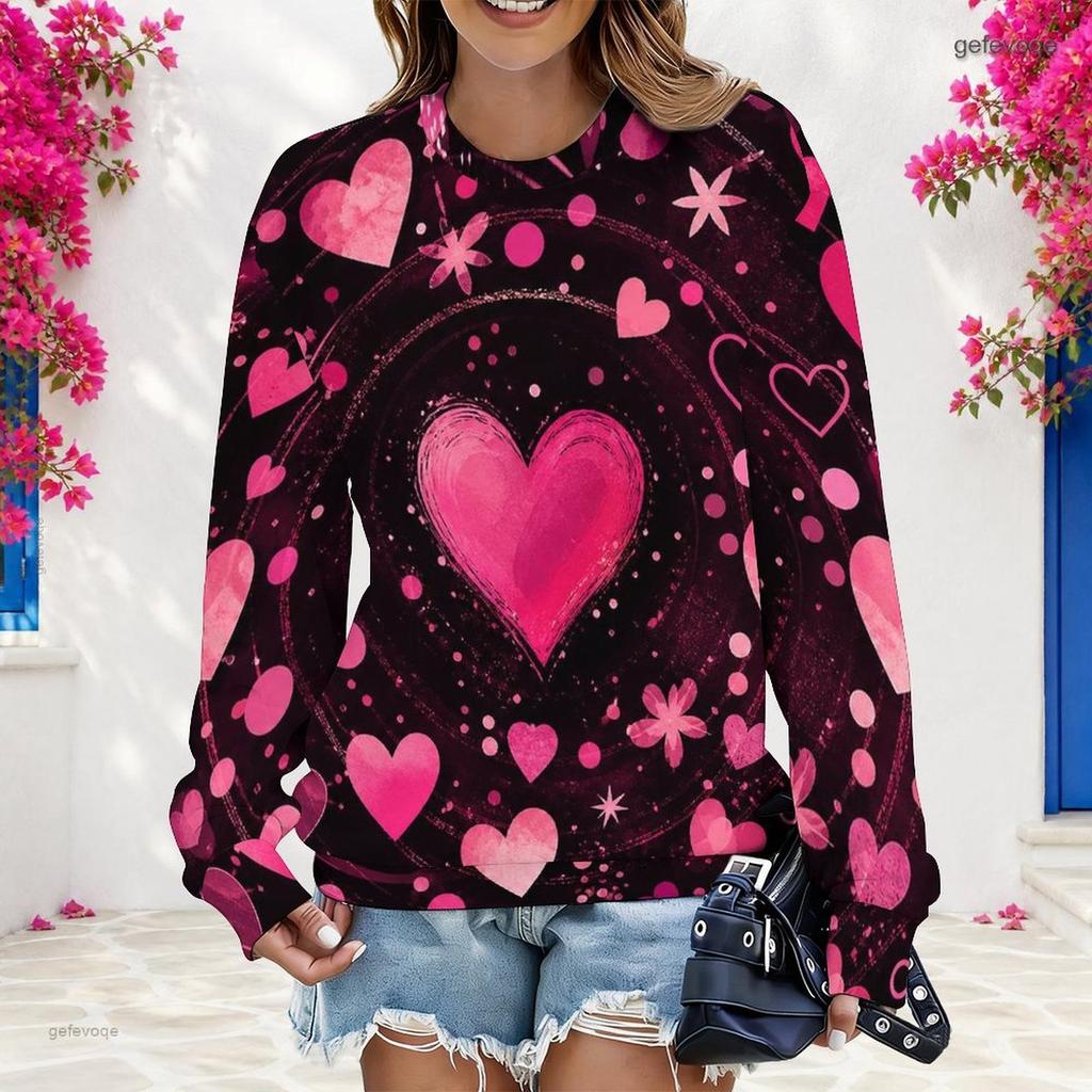 Plus Size Womens Crew Neck Long Sleeve Pullover Soft Loose Casual Street Leisure Daily Sweatshirt