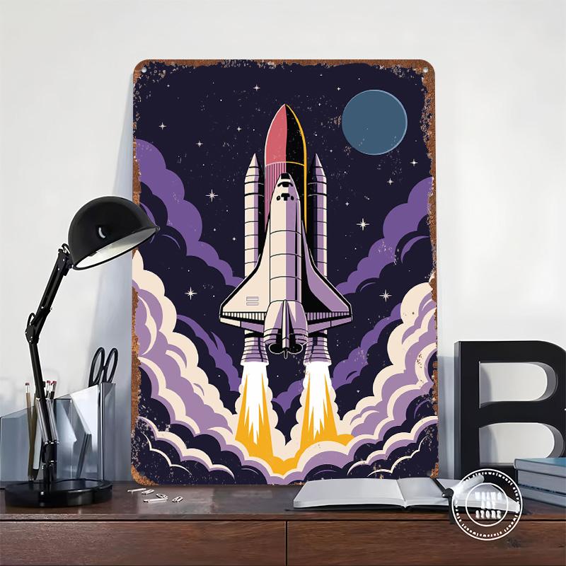Retro Vintage Space Printed Poster Customized Wall Art Retro Vintage Metal Tin Signs for Decoration Bedroom Decorations Man Cave