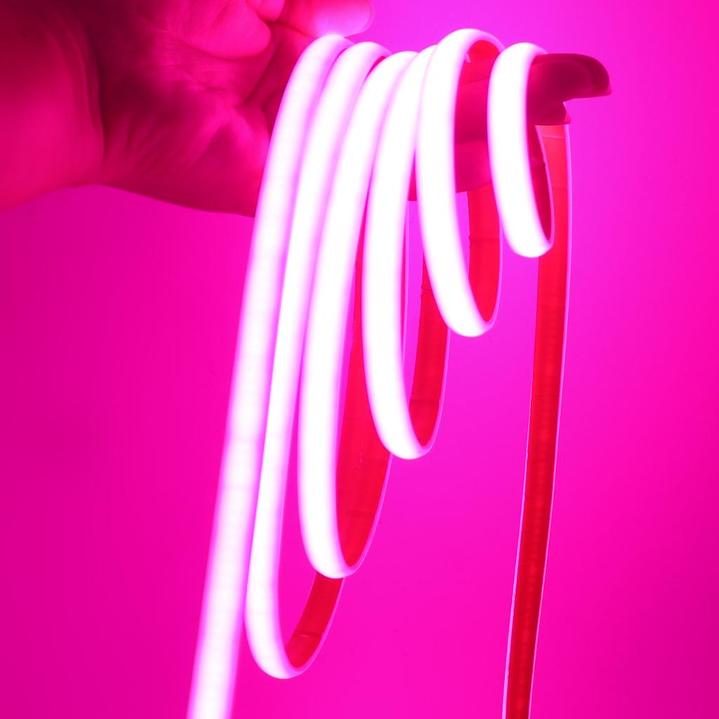 12V 24V IP68 Waterproof COB Neon Strip Hight Bright 320Leds/M Yellow/Pink/Red/White/I Blue/Pink Flexible Ribbon Rope LED Light