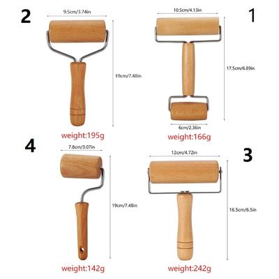 Rodillo de Madera para Masa Rodillo para Repostería y Pizza Rodillo Horneado Frutos Secos Galletas Galletas Herramienta para Estirar Utensilios de Cocina