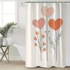 Heart Motif Digital Print Bath Curtain - Waterproof Polyester, Cartoon Animal Pattern, Machine Washable, Water-Resistant