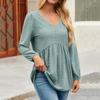 Women's Fashionable Casual Solid-color Long-sleeved Pullover T-shirt Top