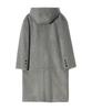 Peace Maker Hand Stitch Hoodie Maxi Wool Coat (Grey)