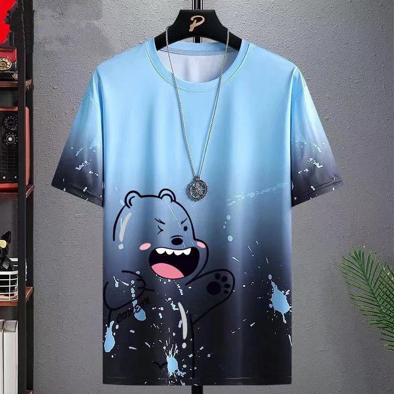 Men's Summer Quick-Dry Ice Silk Short-Sleeve T-Shirt and Shorts Set - Trendy, Loose Casual Sportswear.