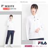 FILA Women DRY Long Sleeve Polo Shirt White Size M FL2028 Quick Dry UV Cut Antibacterial Odor Resistant Sportswear