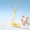 Customized Name Text Long Tail Lying Cat Necklace Stainless Steel Cat Enthusiast Hollow Animal Necklace Simple Jewelry