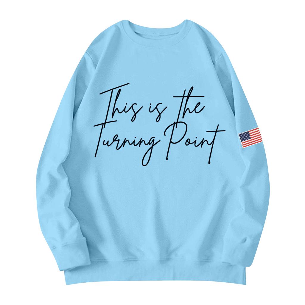 Unisex Printed Round Neck Long Sleeved Loose Fitting Long Sleeved Casual Long Sleeved Top Hoodie