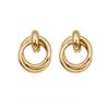 European-American Geometric Twist Circle Earrings – Stylish, Multi-layered, and Versatile