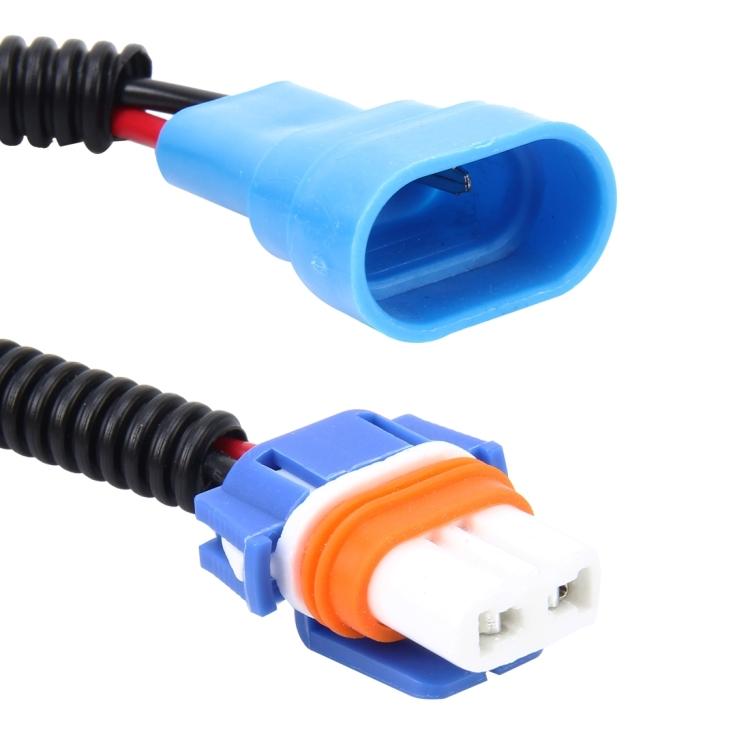 2 PCS 9005 Car HID Xenon Headlight Male to Female Conversion Cable with Ceramic Adapter Socket